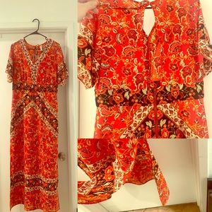 Bohemian print low back summer dress